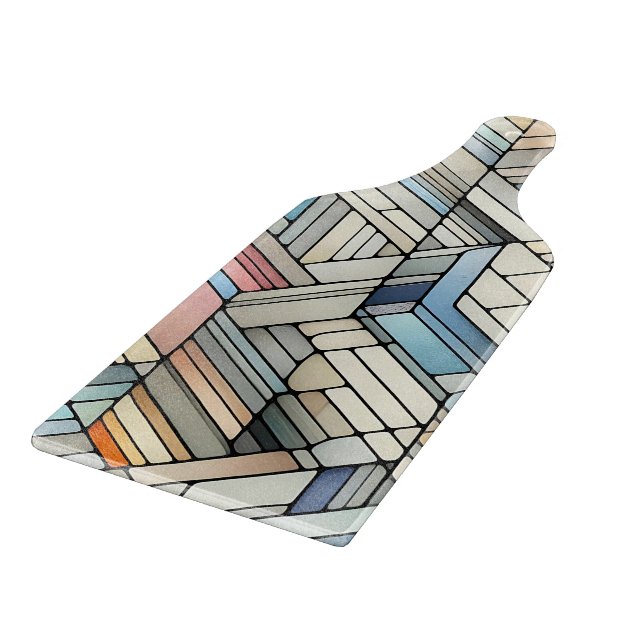 Geometrisches Mosaik Schneidebrett (Ecke)
