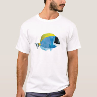 Geometrisches Mosaik taubenblaues Tang T-Shirt