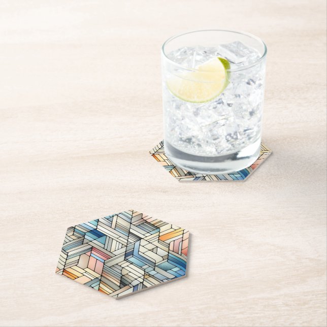 Geometrisches Mosaik Untersetzer (Vor Ort)