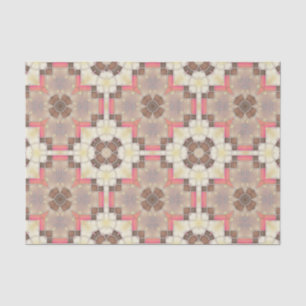 Geometrisches Mosaikmuster aus brauner Creme und r Seidenpapier