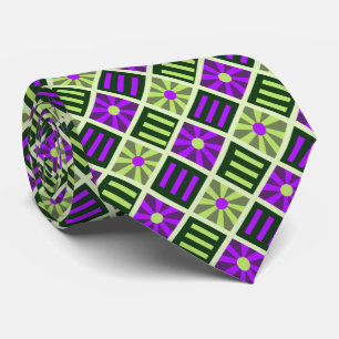 Geometrisches Moss & Violet der Diamant-Blume zwei Krawatte