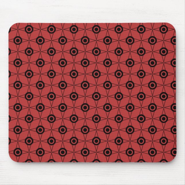 Geometrisches Mousepad für Retro-Funk, rot (Vorne)