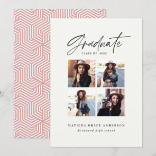 Geometrisches MultiFoto Typografie Abschluss pink Ankündigung