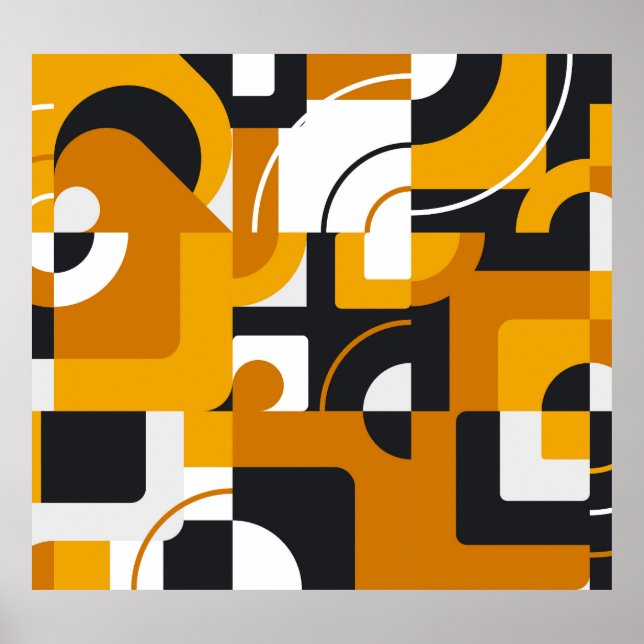 Geometrisches Mural: Moderner Vintager Stil Poster (Vorne)