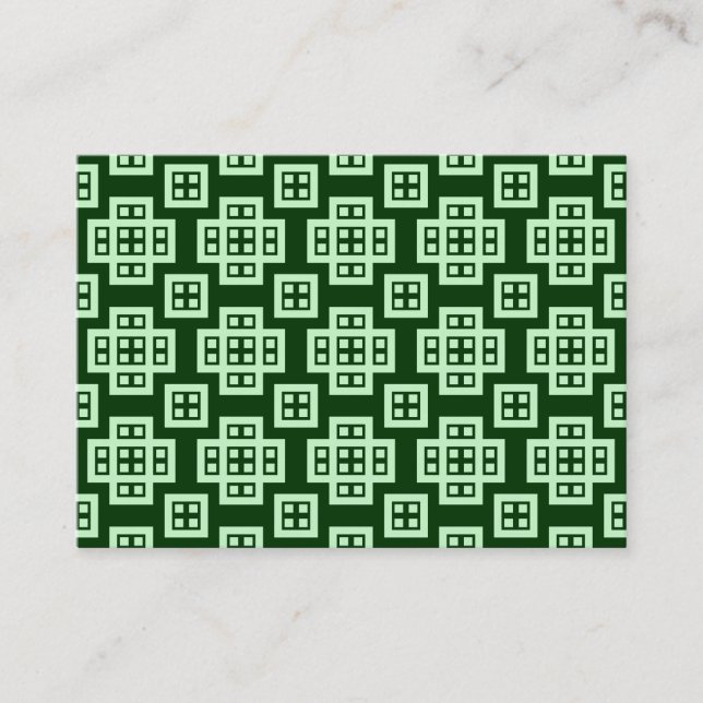 Geometrisches Muster 030614 - Ghost Green on Dk Gr Visitenkarte (Vorderseite)