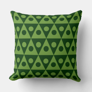Geometrisches Muster 260514 - Avocado Grn on Dk Gr Kissen
