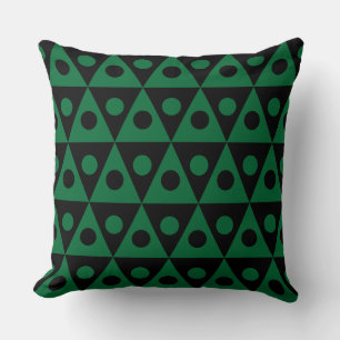 Geometrisches Muster 260514 - Forest Green on Blac Kissen