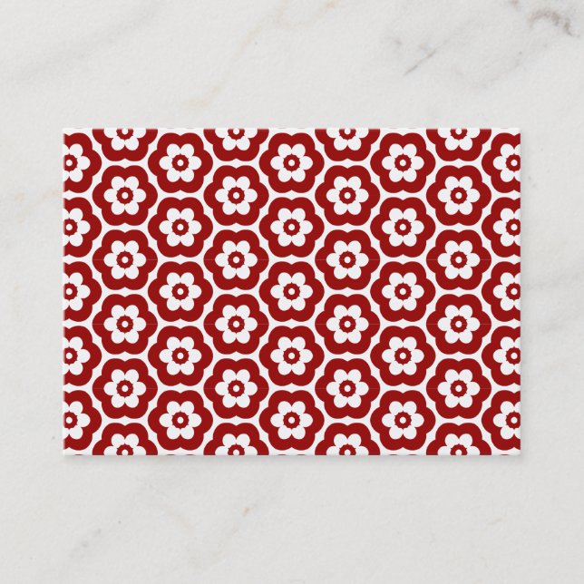 Geometrisches Muster 290514(03) Ruby Red on White Visitenkarte (Vorderseite)