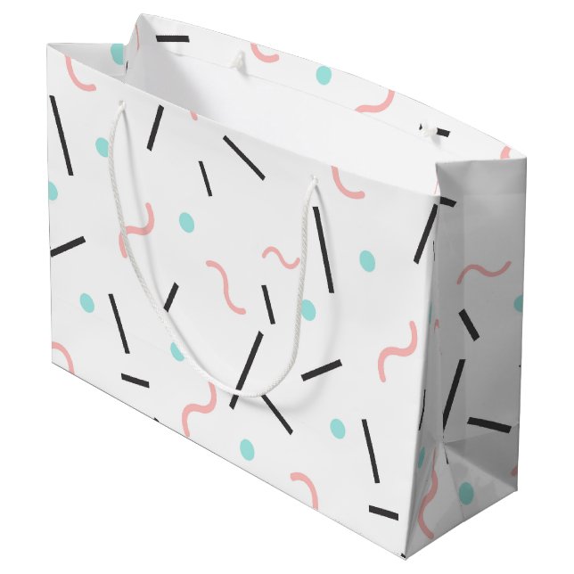 Geometrisches Muster 32 Große Geschenktüte (Rückseite Schrägansicht)