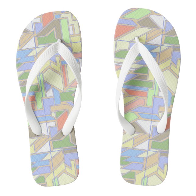 Geometrisches Muster 3 Flip Flops (Fußbett)
