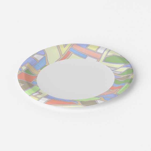 Geometrisches Muster 3 Pappteller (Schrägansicht)