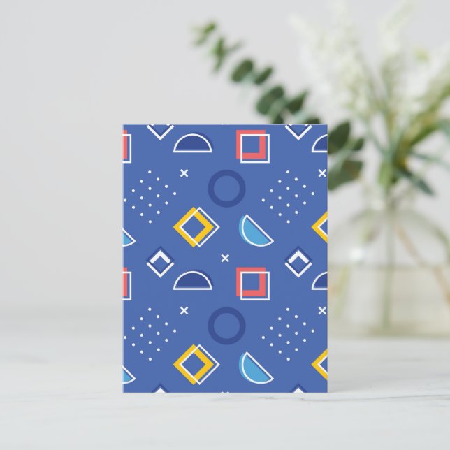 Geometrisches Muster 3 Postkarte (Stehend Vorderseite)