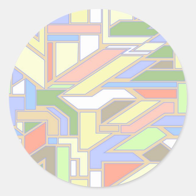 Geometrisches Muster 3 Runder Aufkleber (Vorderseite)