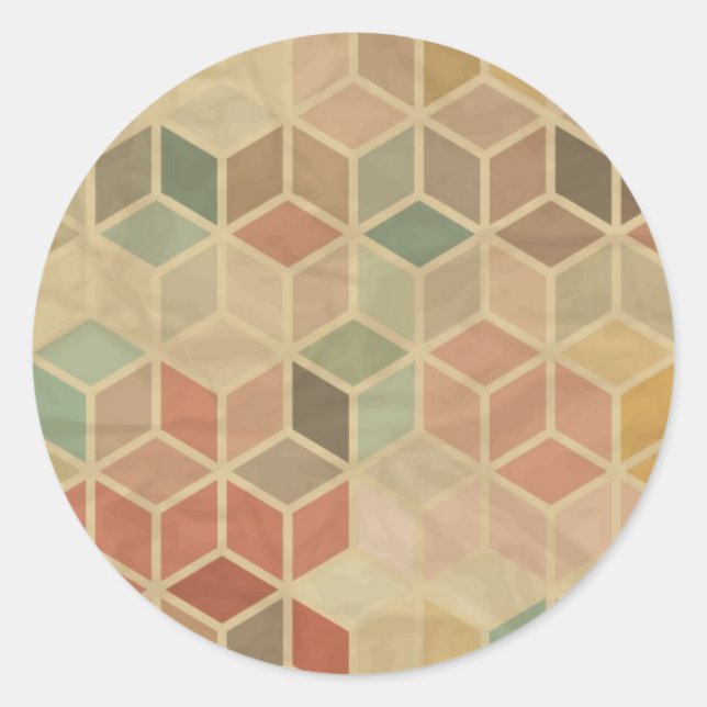 geometrisches Muster 5 Runder Aufkleber (Vorderseite)