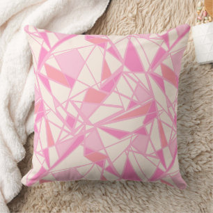 Geometrisches Muster abstrakt Farbe rosa Kissen