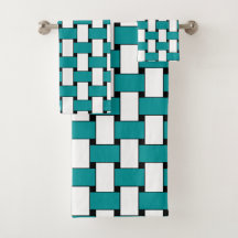 Geometrisches Muster aquamarin und weiß