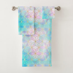 Geometrisches Muster aus eim Glas Badhandtuch Set