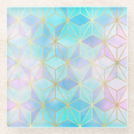 Geometrisches Muster aus eim Glas Glasuntersetzer