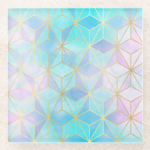 Geometrisches Muster aus eim Glas Glasuntersetzer