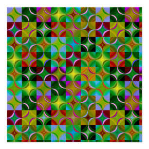Geometrisches Muster aus farbenfrohen Quadraten un Poster