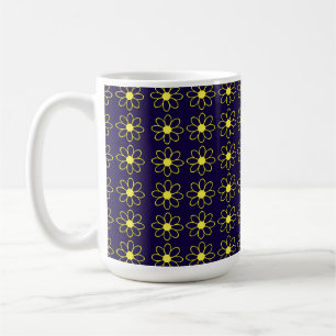 Geometrisches Muster aus gelben Gänseblümchen Kaffeetasse