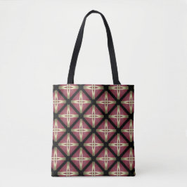 Geometrisches Muster aus Gold und Red Diamond Tasche