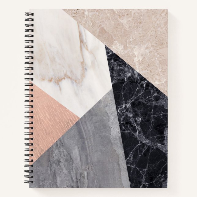 Geometrisches Muster aus Marble Notizbuch (Vorderseite)