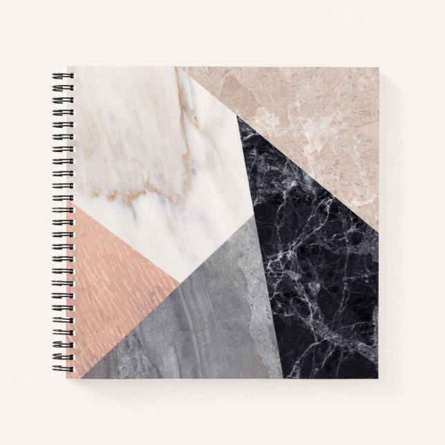 Geometrisches Muster aus Marble Notizbuch (Vorderseite)