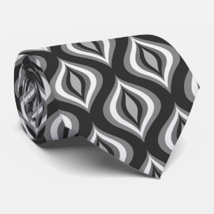 Geometrisches Muster aus schwarz und weiß Teardrop Krawatte