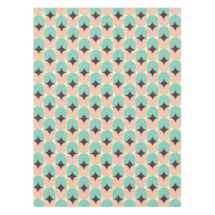 Geometrisches Muster aus türkisfarbenen, beige und Tischdecke
