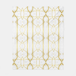 Geometrisches Muster aus weißem Marmor und Gold Fleecedecke