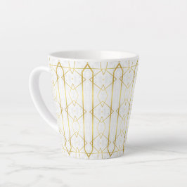 Geometrisches Muster aus weißem Marmor und Gold Milchtasse