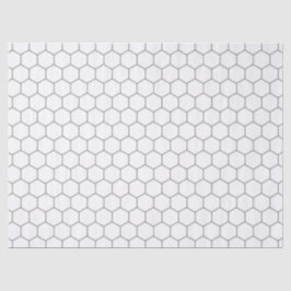 Geometrisches Muster aus weißem und grauem Wabenmu Seidenpapier