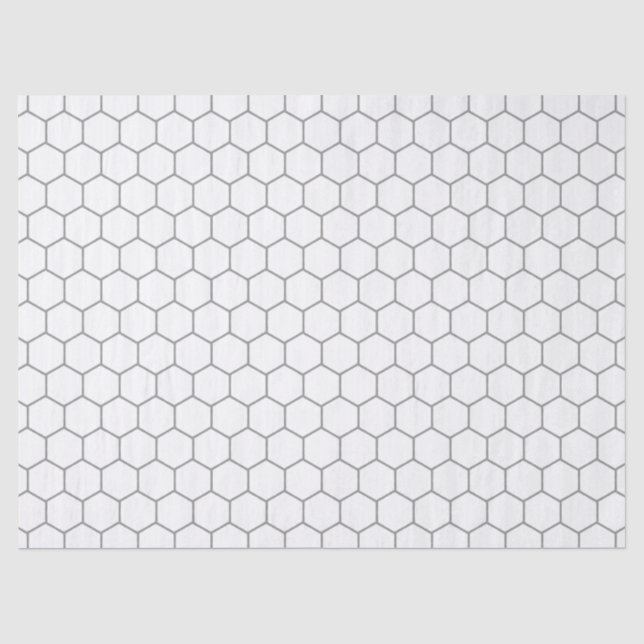 Geometrisches Muster aus weißem und grauem Wabenmu Seidenpapier (Vorderseite)