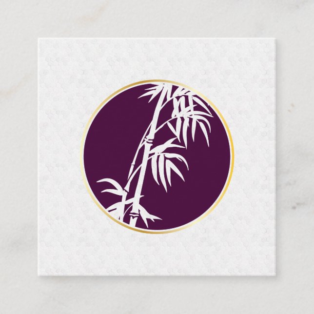 Geometrisches Muster | Bamboo-Symbol Quadratische Visitenkarte (Vorderseite)