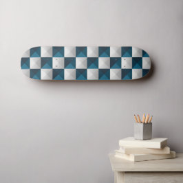 Geometrisches Muster blaues Silberskateboard Skateboard