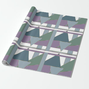 Geometrisches Muster blaues violettes Grün Geschenkpapier