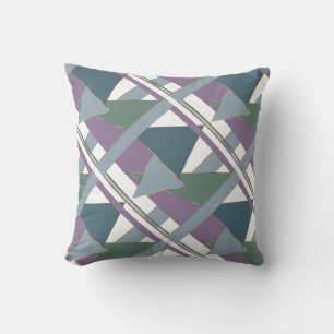 Geometrisches Muster blaues violettes Grün Kissen