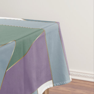 Geometrisches Muster blaues violettes Grün Tischdecke