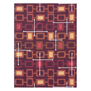 Geometrisches Muster-Burgundy des Retro-Modells de Tischdecke
