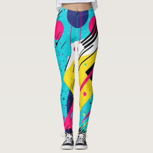 Geometrisches Muster der 80er Jahre Leggings