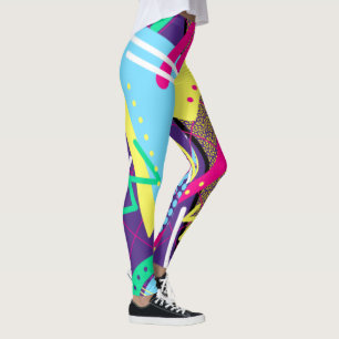 Geometrisches Muster der 90er Jahre, Retrofarben d Leggings