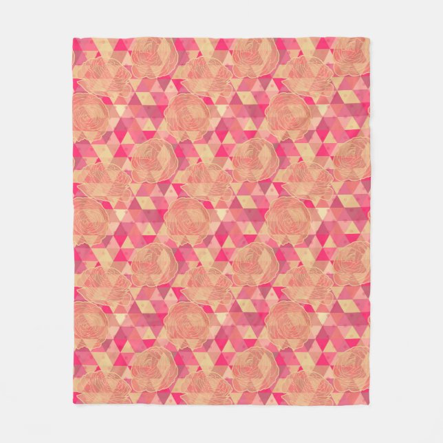 Geometrisches Muster der Blume Fleecedecke (Vorderseite)