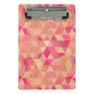Geometrisches Muster der Blume Mini Klemmbrett