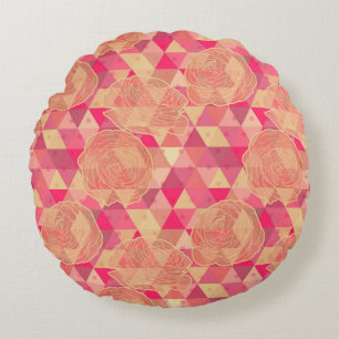 Geometrisches Muster der Blume Rundes Kissen