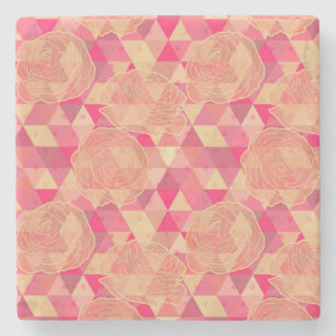 Geometrisches Muster der Blume Steinuntersetzer