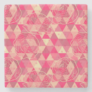 Geometrisches Muster der Blume Steinuntersetzer