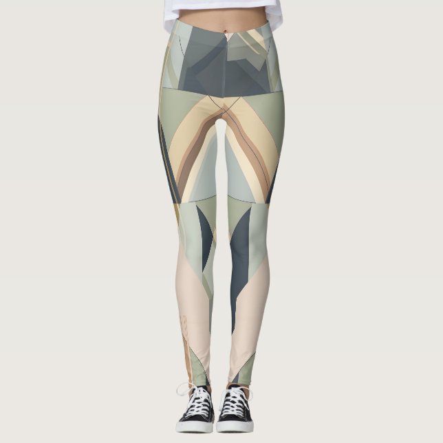 geometrisches Muster der Deko der Erdtonkunst Leggings (Vorderseite)