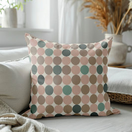 Geometrisches Muster der grünen, braunen, rosa Pol Kissen