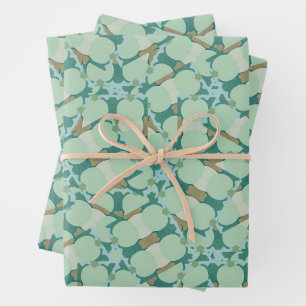 Geometrisches Muster der grünen gemischten Farben Geschenkpapier Set